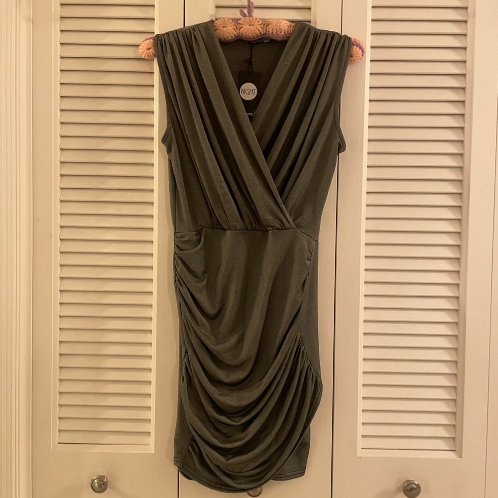536. Boohoo Ruched Wrap Dress